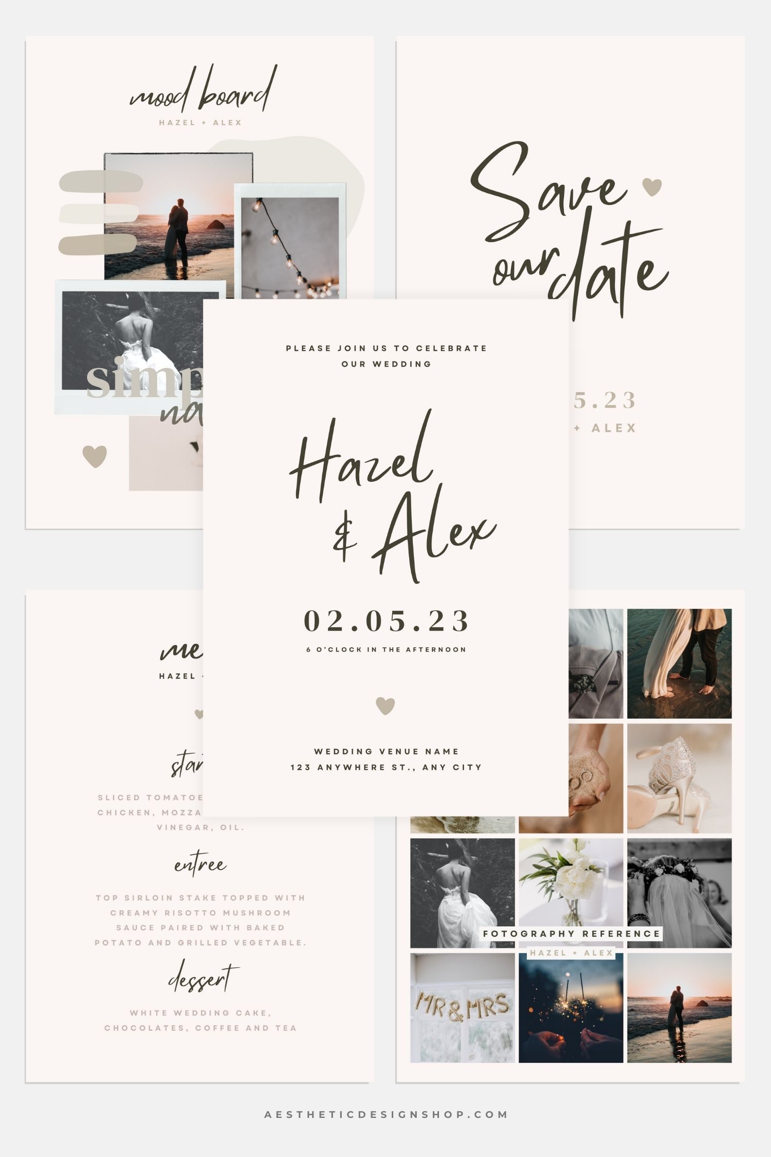 Simply Natural Wedding Canva templates by Lu Amaral Studio 1