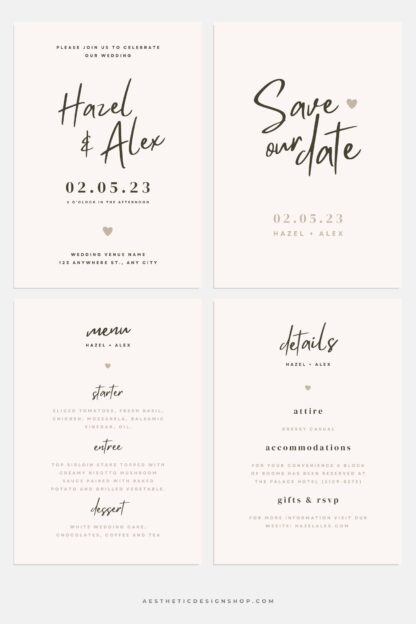 Simply Natural Wedding Canva templates by Lu Amaral Studio 1
