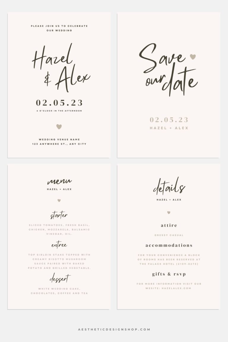Simply Natural Wedding Canva templates by Lu Amaral Studio 1
