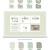 Sage Green Desktop Aesthetic Set - 24 Icons + Desktop organizer Wallpaper with editable Canva template