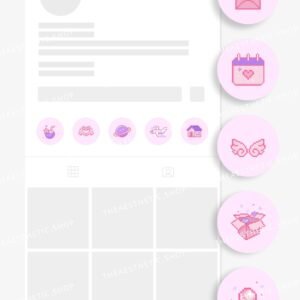 Pink pixel Kawaii aesthetic Instagram highlight covers