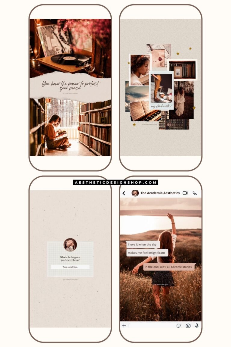 dark academia aesthetic social media instagram post templates by lu amaral studio