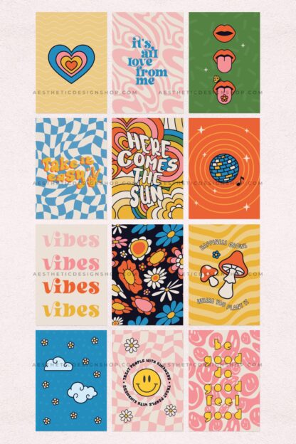 groovy aesthetic wall collage posters 1