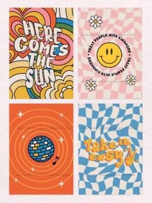 groovy aesthetic wall collage posters 1