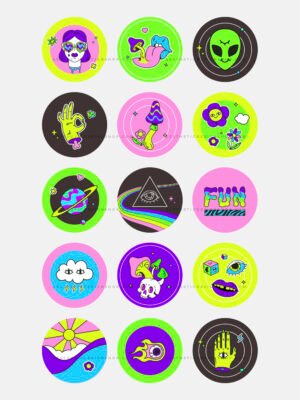 Neon groovy psychedelic aesthetic Instagram highlight covers Neon groovy psychedelic aesthetic Instagram highlight covers