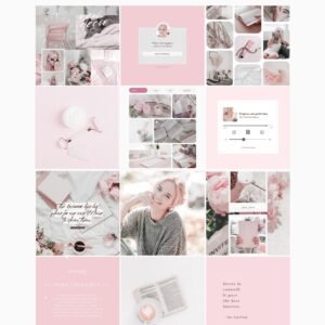 That girl soft pink Instagram tiktok editable Canva templates by Lu Amaral Studio 10