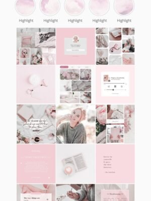 That girl soft pink Instagram tiktok editable Canva templates by Lu Amaral Studio 10