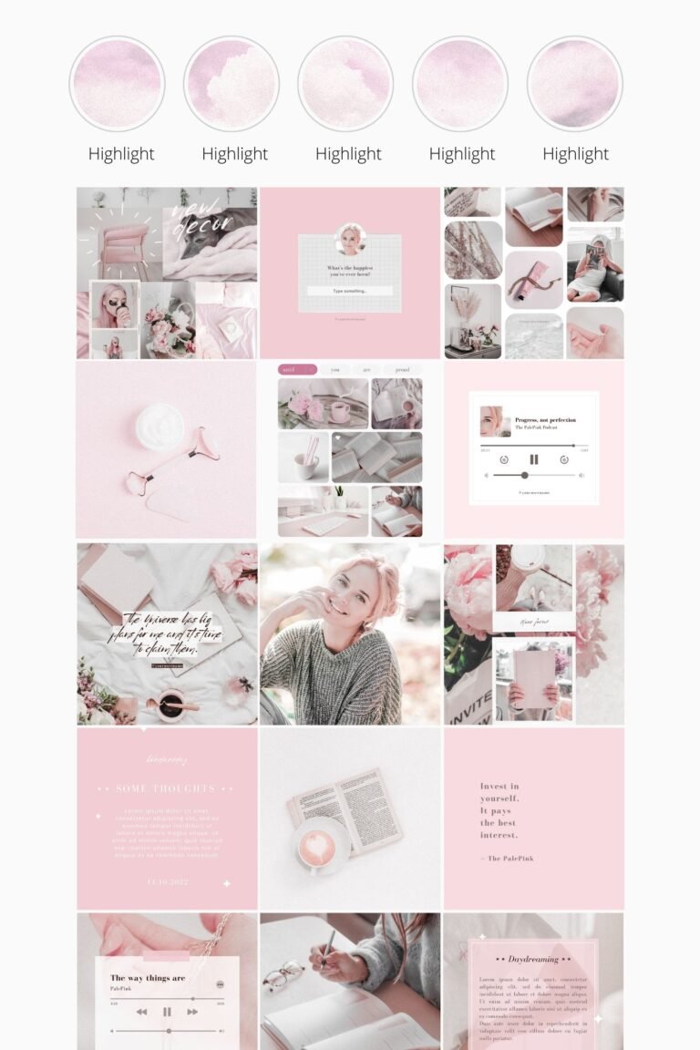 That girl soft pink Instagram tiktok editable Canva templates by Lu Amaral Studio 10