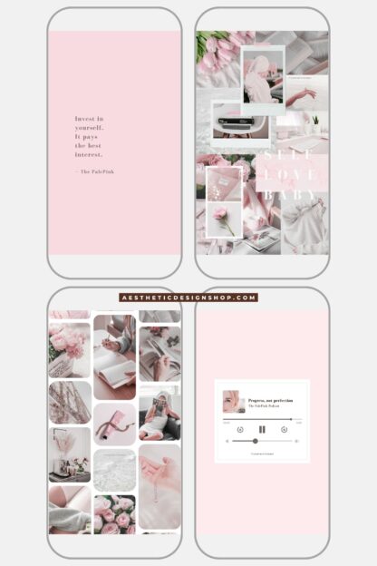 That girl soft pink Instagram tiktok editable Canva templates by Lu Amaral Studio 10