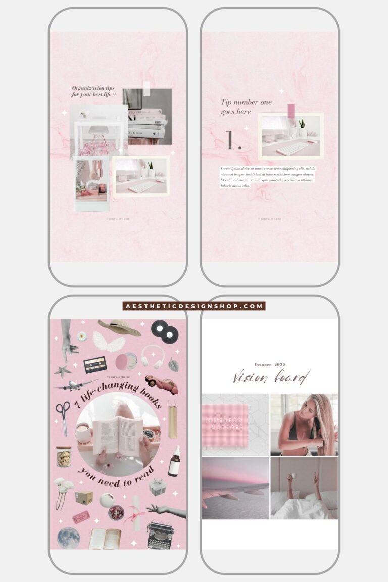 That girl soft pink Instagram tiktok editable Canva templates by Lu Amaral Studio 10
