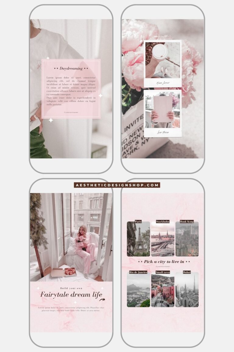 That girl soft pink Instagram tiktok editable Canva templates by Lu Amaral Studio 10