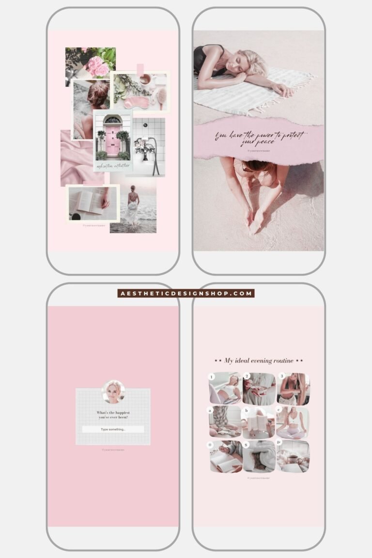 That girl soft pink Instagram tiktok editable Canva templates by Lu Amaral Studio 10