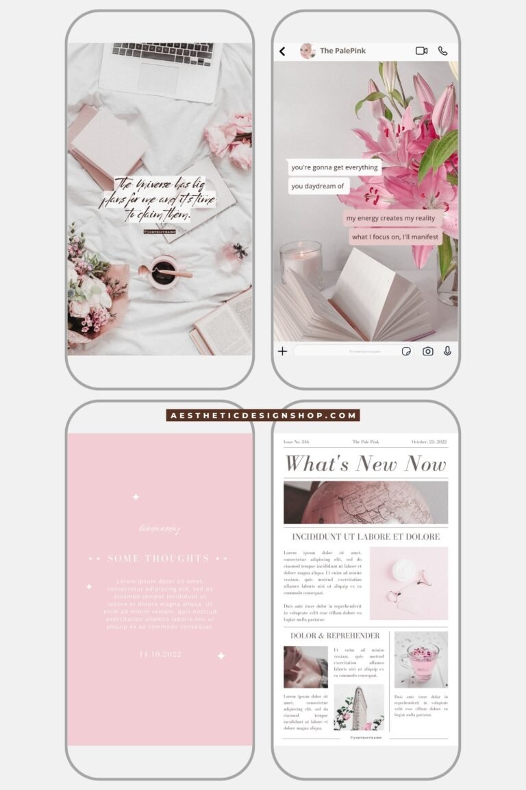 That girl soft pink Instagram tiktok editable Canva templates by Lu Amaral Studio 10