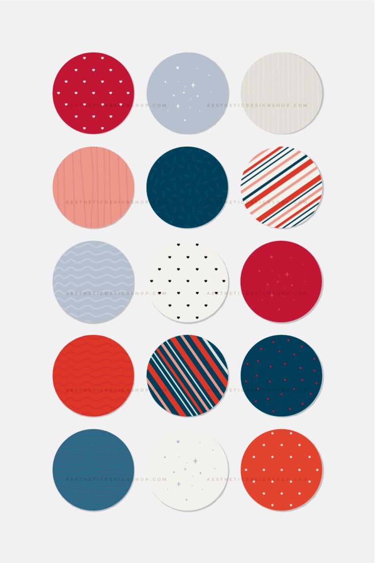 Blue and red minimalist Christmas highlights