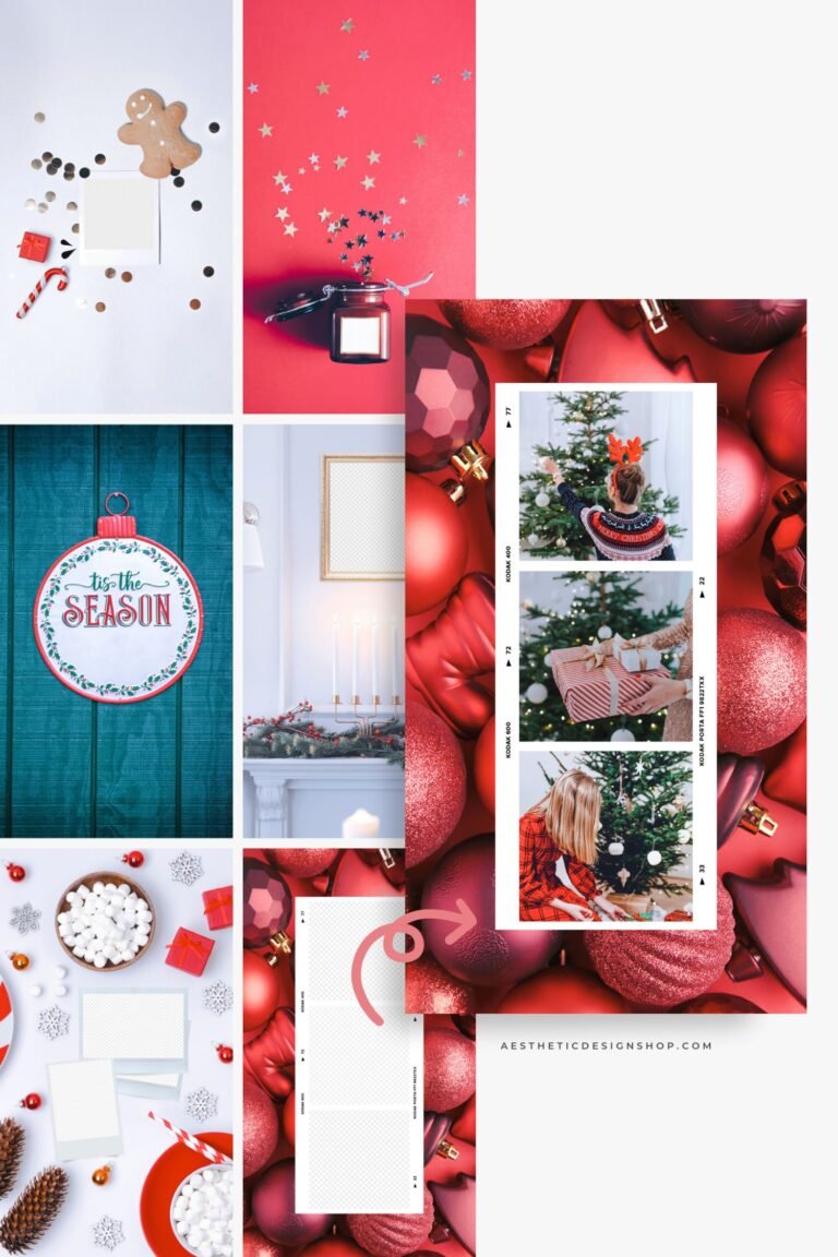 Easy-to-edit Christmas aesthetic Canva mockups