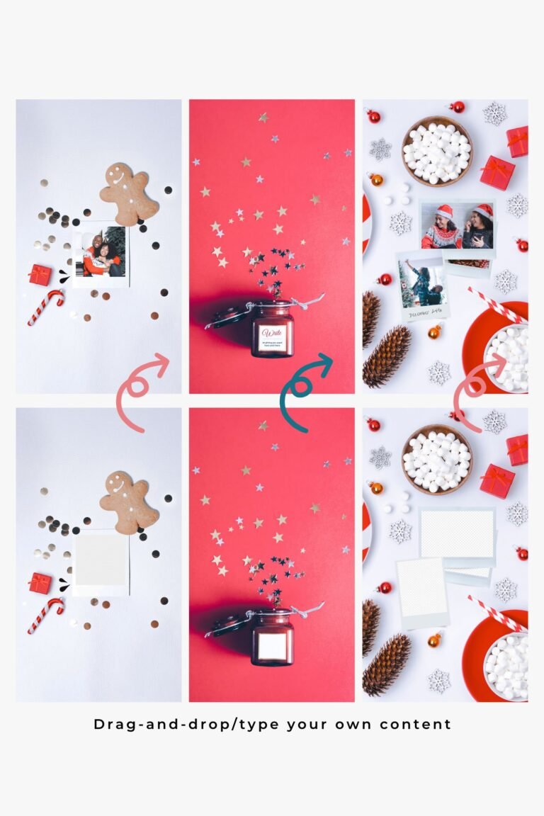 Easy-to-edit Christmas aesthetic Canva mockups