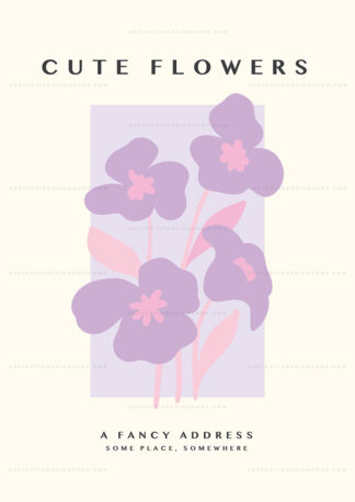 Flower poster Danish pastel aesthetic image for wall collage and creative projects