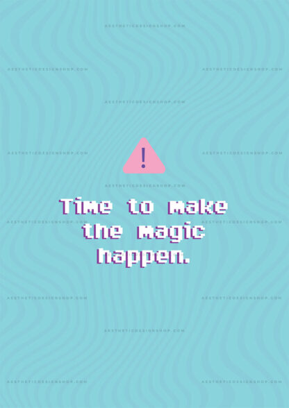 "Time to make the magic happen" purple aesthetic image for wall collage and creative projects