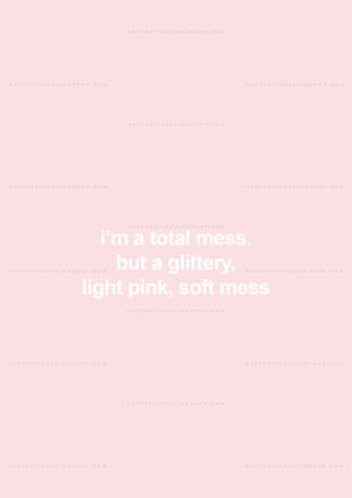 "Glittery, light pink, soft mess" pink aesthetic image for wall collage and creative projects