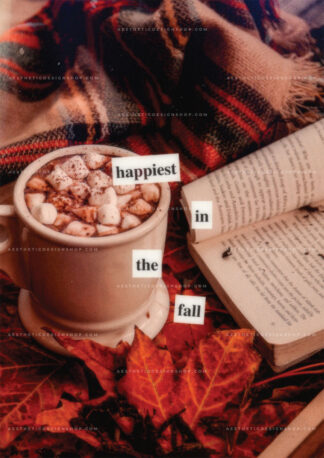 "Happiest in the Fall" Fall aesthetic image for wall collage and creative projects