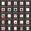 Blue and red Christmas aesthetic PNG Sticker set