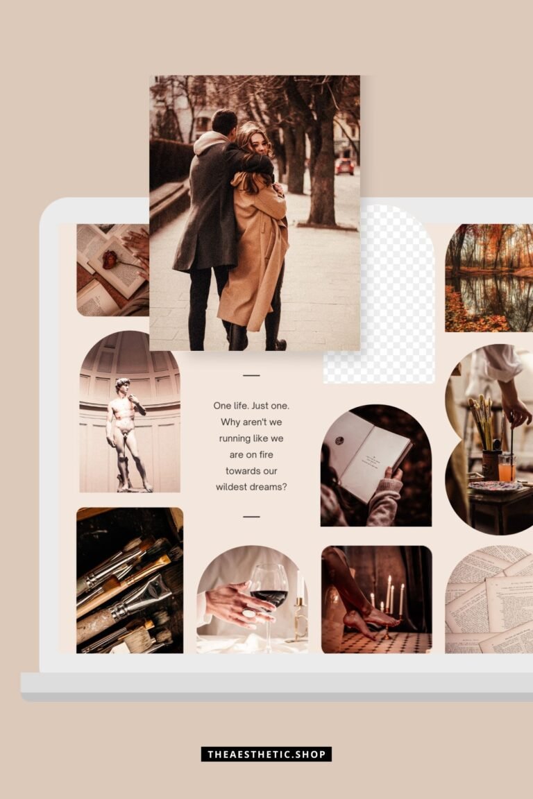 Dark Academia Aesthetic Vision Board Template
