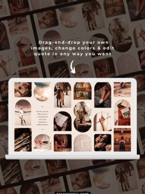 Dark Academia aesthetic vision board template