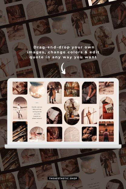 Dark Academia aesthetic vision board template