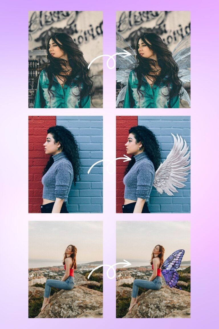 Angel & fairy wing aesthetic PNG Sticker set