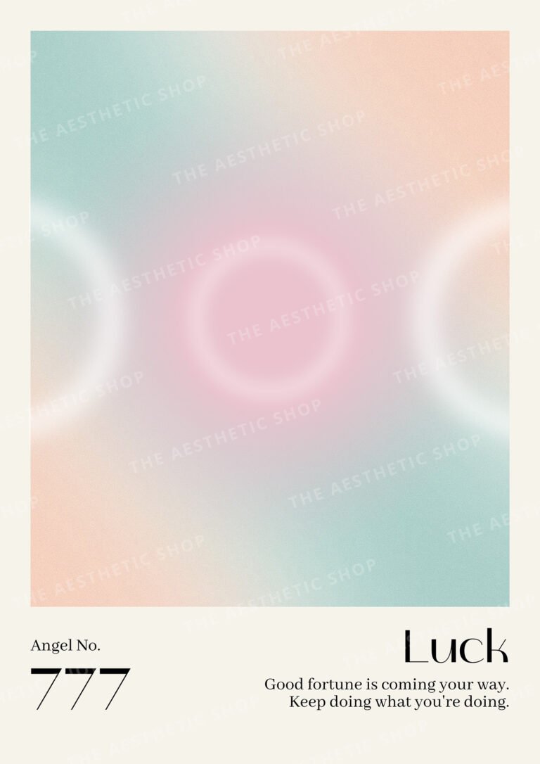 Angel Number 777 Luck High-Resolution Aura Aesthetic Digital Image