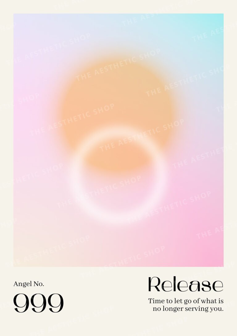 Angel Number 999 Release High-Resolution Aura Aesthetic Digital Image