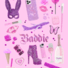 baddie aesthetic png sticker set