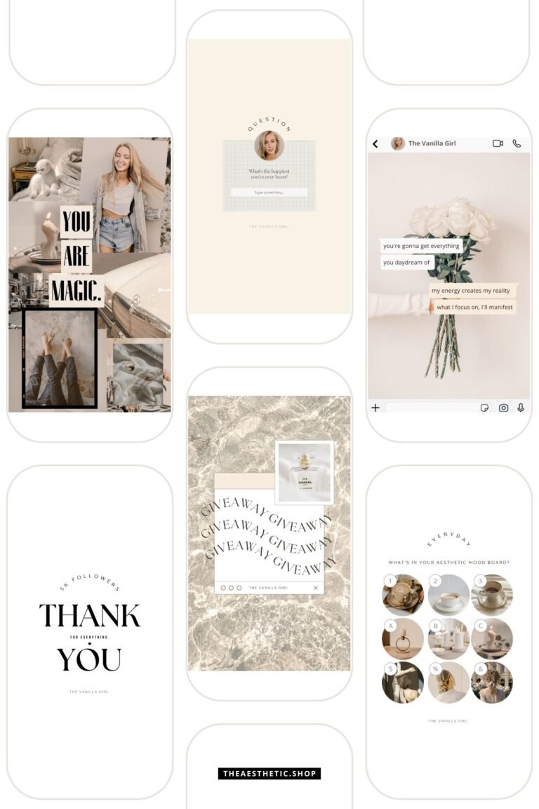 30 Easy-to-Edit Vanilla Girl Aesthetic Social Media Canva Templates - to use on Stories, Reels or feed 30 Easy-to-Edit Vanilla Girl Aesthetic Social Media Canva Templates - to use on Stories, Reels or feed