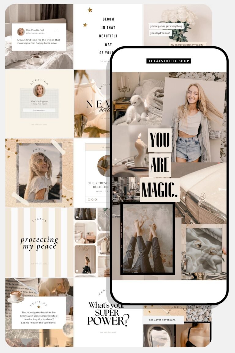 30 Easy-to-Edit Vanilla Girl Aesthetic Social Media Canva Templates - to use on Stories, Reels or feed 30 Easy-to-Edit Vanilla Girl Aesthetic Social Media Canva Templates - to use on Stories, Reels or feed