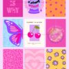 Preppy Aesthetic Wall Collage Digital Images + Editable Canva Templates