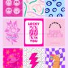 Preppy Aesthetic Wall Collage Digital Images + Editable Canva Templates