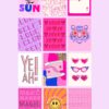 Preppy Aesthetic Wall Collage Digital Images + Editable Canva Templates