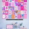 Preppy aesthetic high resolution images for wall collages with editable Canva templates