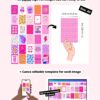 Preppy aesthetic high resolution images for wall collages with editable Canva templates