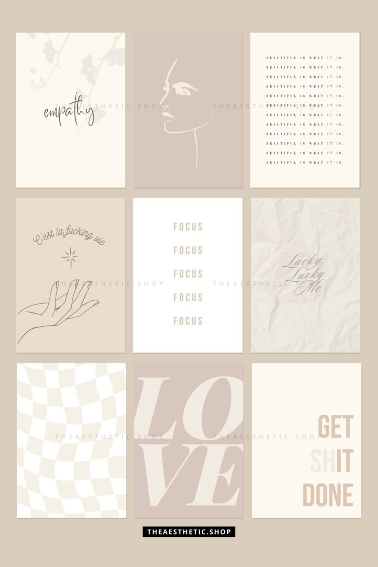 30 Vanilla Girl aesthetic high-resolution DIGITAL images (with their editable Canva template) 2 Vanilla Girl Aesthetic Wall Collage Digital Images + Editable Canva Templates