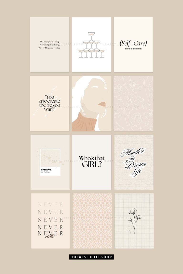 30 Vanilla Girl aesthetic high-resolution DIGITAL images (with their editable Canva template) 3 Vanilla Girl Aesthetic Wall Collage Digital Images + Editable Canva Templates