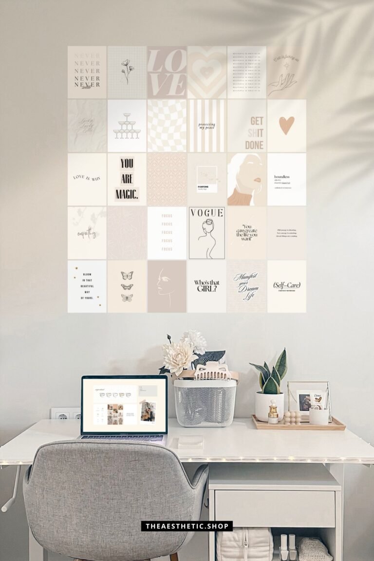30 Vanilla Girl aesthetic high-resolution DIGITAL images (with their editable Canva template) 5 Vanilla Girl Aesthetic Wall Collage Digital Images + Editable Canva Templates