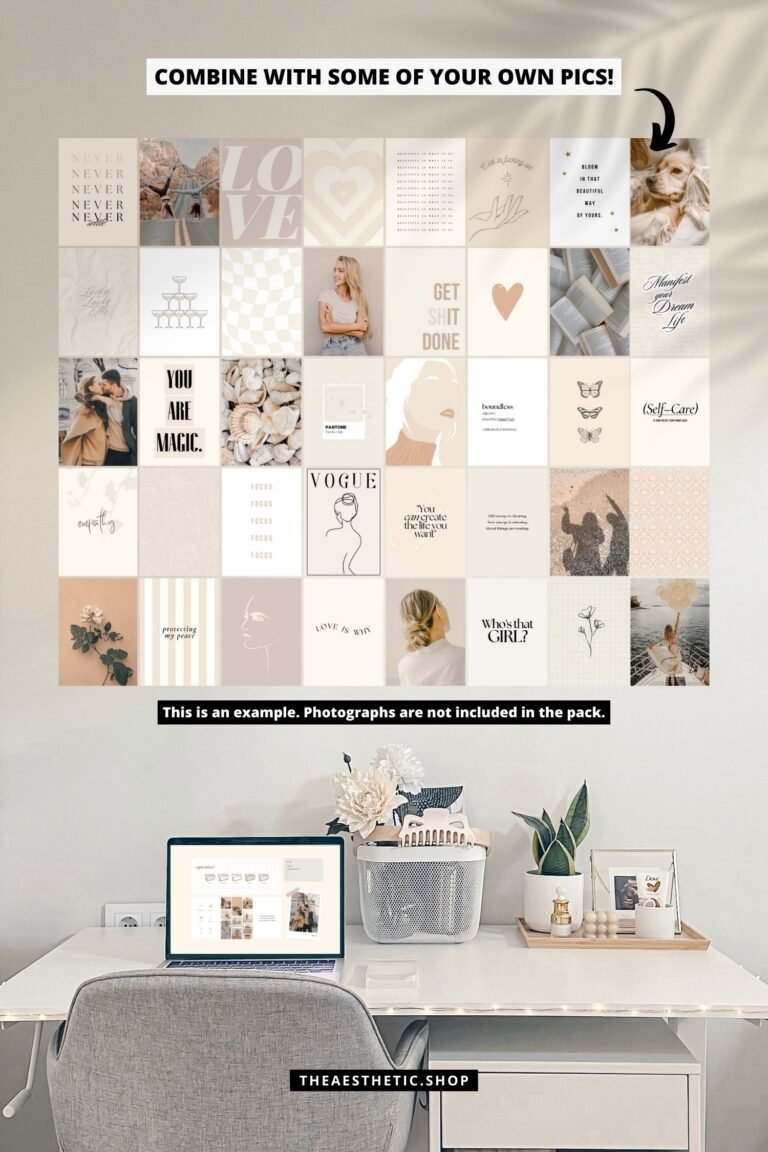 30 Vanilla Girl aesthetic high-resolution DIGITAL images (with their editable Canva template) 6 Vanilla Girl Aesthetic Wall Collage Digital Images + Editable Canva Templates