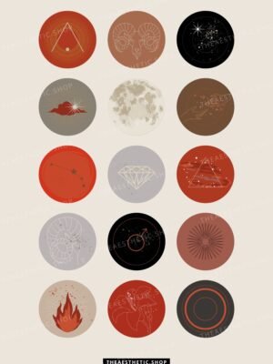 Aries aesthetic Instagram highlight covers ready to use - includes editable Canva templates