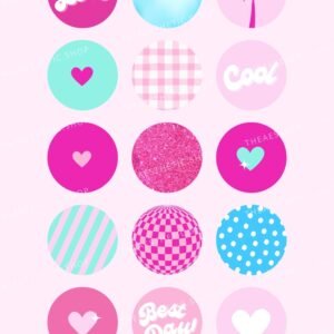 Barbiecore aesthetic Instagram highlight covers ready to use - includes editable Canva templates