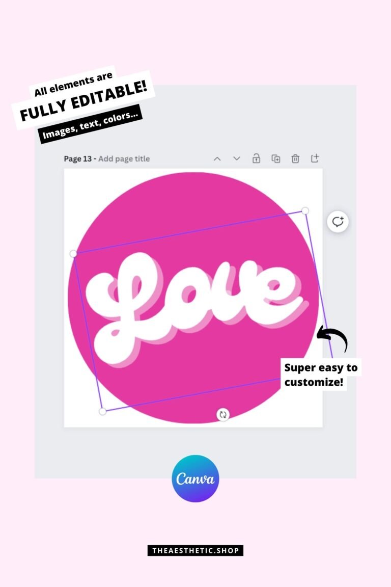 Barbiecore aesthetic Instagram highlight covers ready to use - includes editable Canva templates