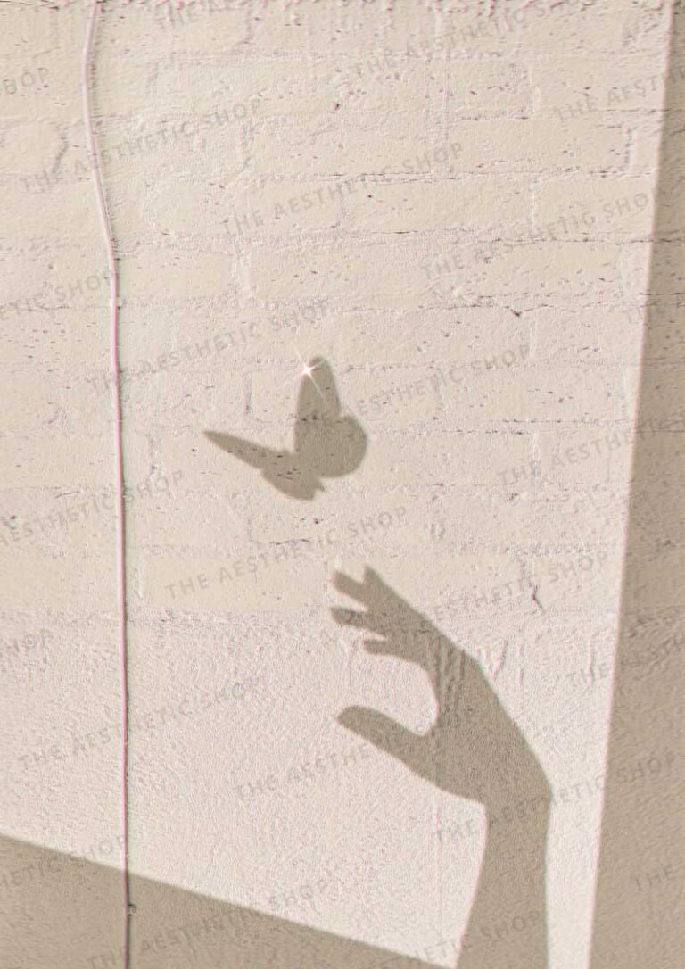Vanilla-girl-aesthetic-hand-and-butterfly-shadow-image