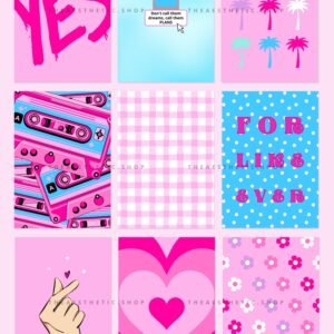 Barbiecore aesthetic high-resolution DIGITAL images (with their editable Canva template) 1