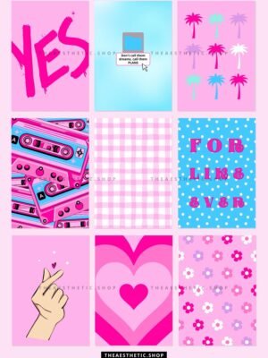 Barbiecore aesthetic high-resolution DIGITAL images (with their editable Canva template) 1
