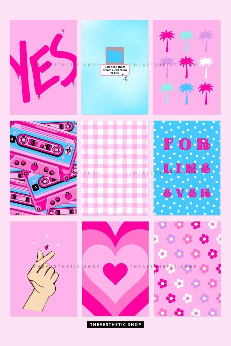 Barbiecore aesthetic high-resolution DIGITAL images (with their editable Canva template) 1